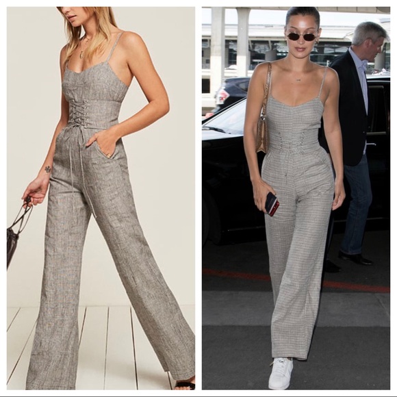 Reformation Pants - Reformation Pace Plaid Corset Jumpsuit